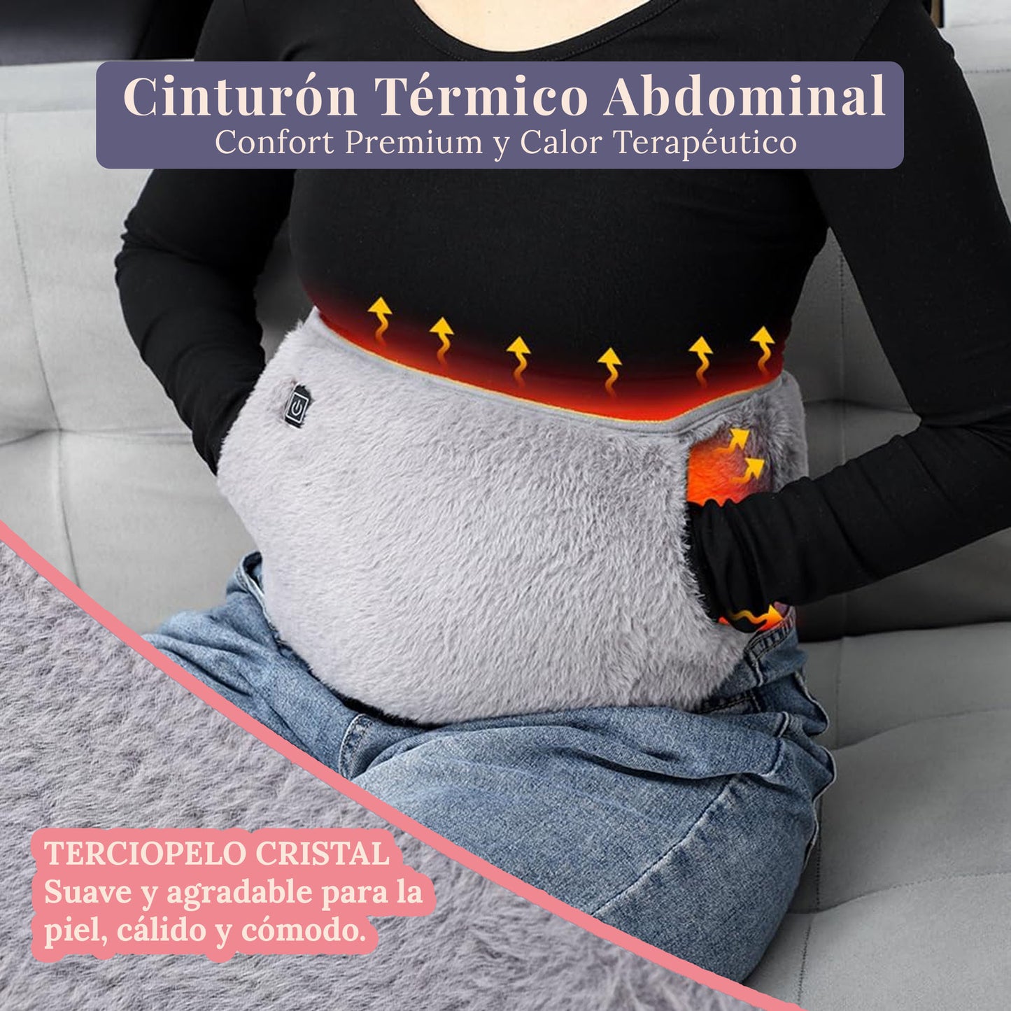 Cinturón Térmico para Cólicos Menstruales con Calentador de Manos | 3 Niveles